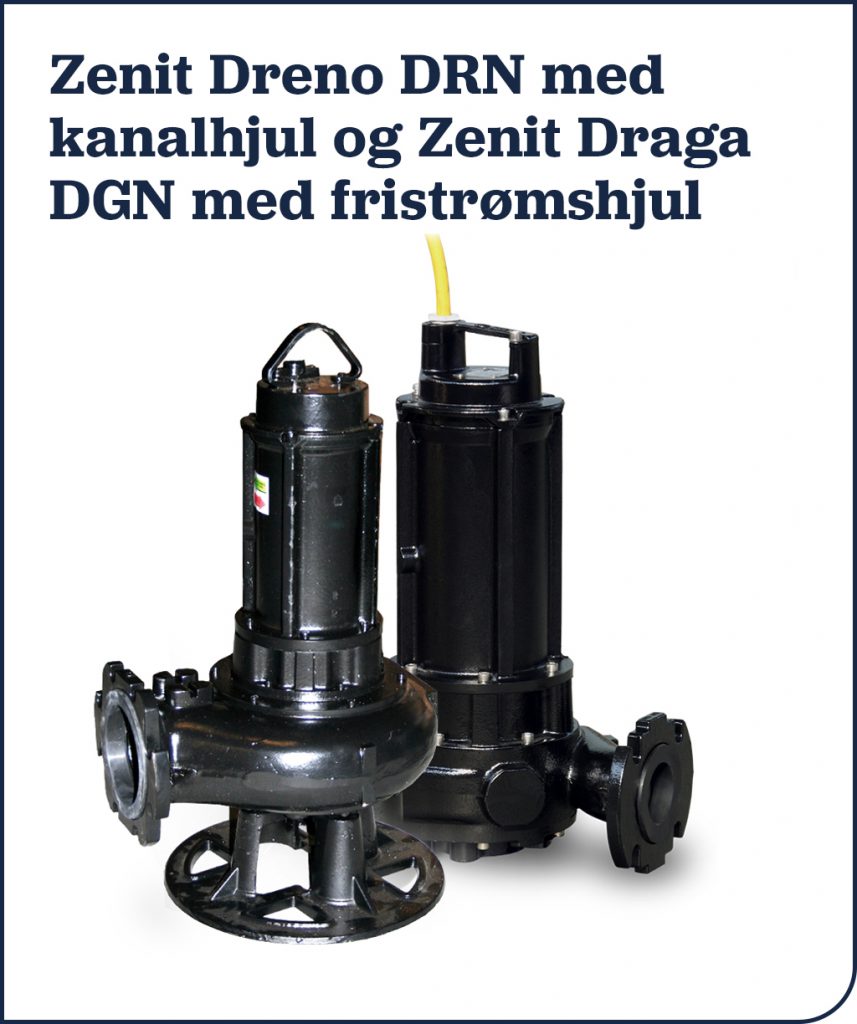 Zenit Dreno DRN med kanalhjul og Zenit Draga DGN med fristrømshjul